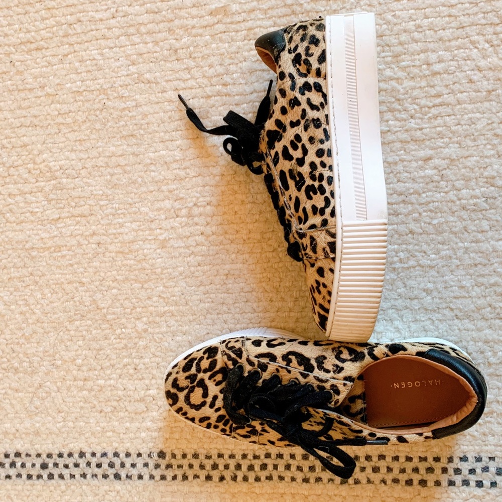 Halogen Leopard Faux Fur Platform Sneakers